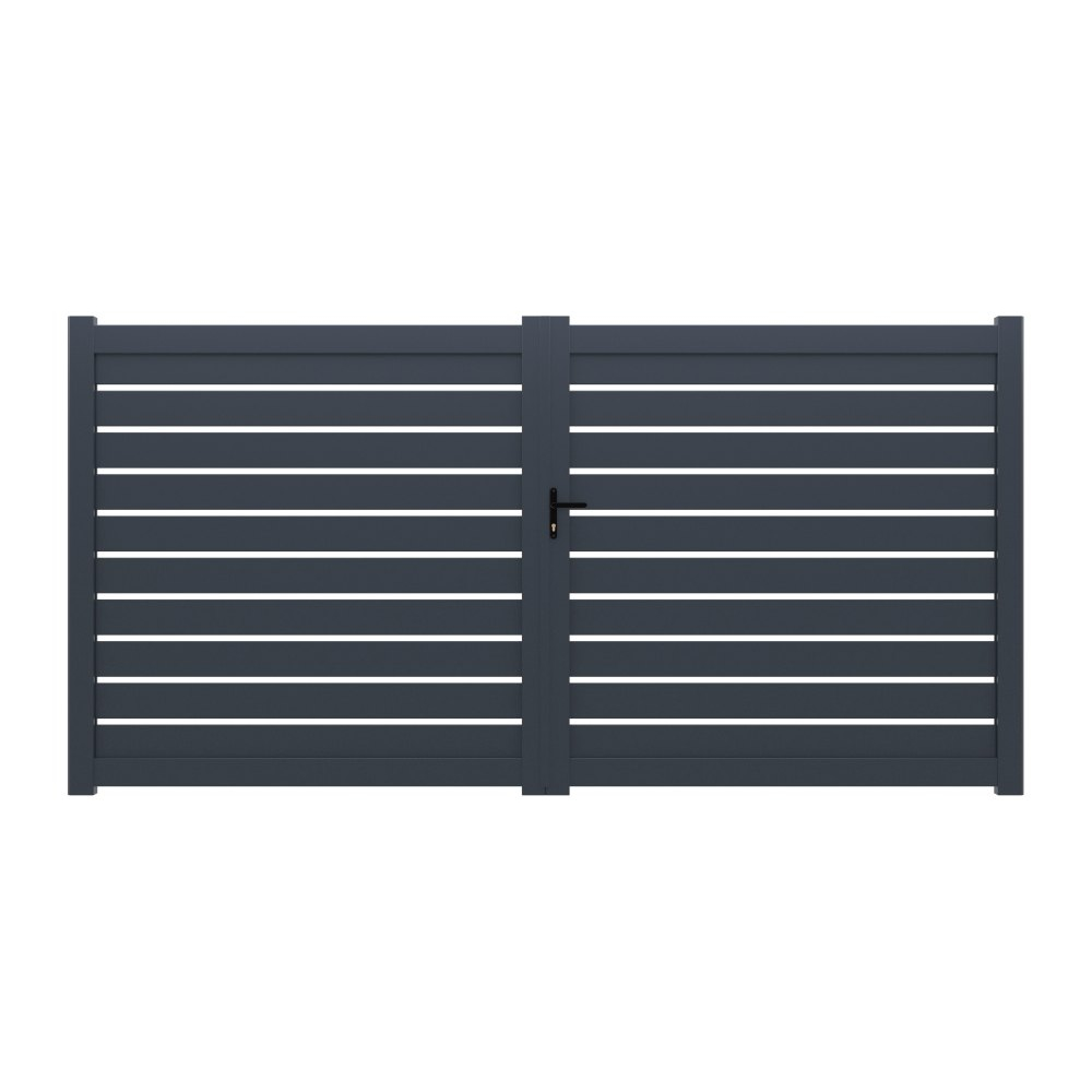 Slatted Modern Aluminium Driveway Gate