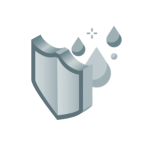 Shield with water droplets design
