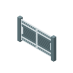 Stylized fence with horizontal slats